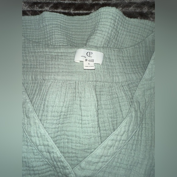 P Cill Long Green Button Dress Size Small With Pockets EUC Flowy Mid Sleeves - Picture 9 of 11